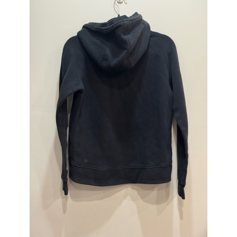 Lululemon Black Full Zip Hoodie Size 6 Fleece Thumbholes - Picture 2 of 6
